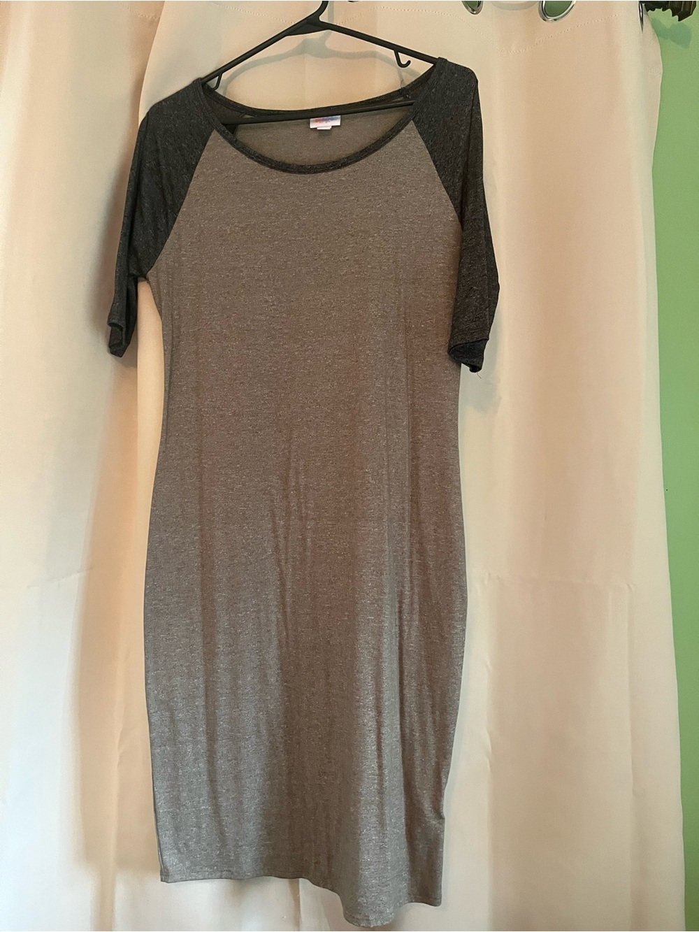 LuLaRoe Julia Dress **Size Medium** Color Gray and Black. Like new